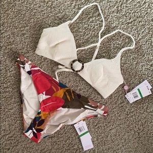 Red Carter Bikini 👙 Top + Bottoms NWT Sz L